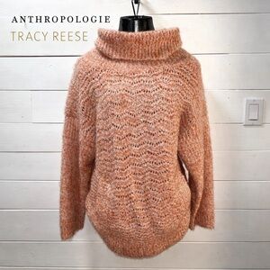 TRACY REESE Anthropologie - Orange Textured Turtleneck Sweater - Size S